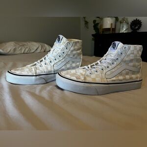 Vans Sk8-Hi Tapered 'Checkerboard - Beige/White’